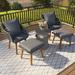Patio Chair & Ottoman Sets with Pop-Up Cool Bar Table and Cushions