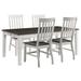 Hanover Willow Way 5-Piece Dining Set with Rectangle Table and 4 Wood Side Chairs, Antique White/Gray