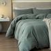 Cotton Duvet Cover Set Comfy Simple Style Soft Breathable Textured Durable Linen Feel Bedding for All Seasons