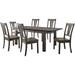 Hanover Bramble Hill 7-Piece Dining Set with Expandable Table and 6 Wood-Seat Side Chairs in Weathered Gray Finish