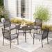 Alphamarts 4-Person Outdoor Patio Dining Set w/ Metal Frame Chairs in Black | 47 W x 47 D in | Wayfair S5-40989