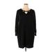 NY Collection Casual Dress - Sweater Dress: Black Dresses - New - Women's Size 2X