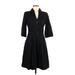 White House Black Market Casual Dress - Shirtdress: Black Dresses - Women's Size 8