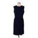 Talbots Casual Dress - Sheath: Blue Solid Dresses - Women's Size 12