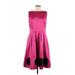 Oscar by Oscar De La Renta Casual Dress - Fit & Flare: Pink Hearts Dresses - Women's Size 12