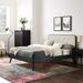 Bridgette Wood Platform Bed w/ Splayed Legs by Modway Wood & Upholstered/Polyester in Black/Brown | 48 H x 79.5 W x 83 D in | Wayfair