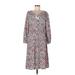 Old Navy Casual Dress: Gray Floral Motif Dresses - Women's Size Large