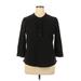 Croft & Barrow Long Sleeve Blouse: Black Tops - Women's Size X-Large