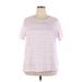 Croft & Barrow Short Sleeve Blouse: Pink Tops - Women's Size 2X