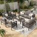 Latitude Run® Tatisha 9 - Person Outdoor Seating Group w/ Cushions in Gray | 32 H x 76 W x 26 D in | Wayfair D406C35047984C0D8C3901EEAEDF9FD6