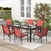Latitude Run® Leyre Square 6 - Person 60" L Outdoor Restaurant Dining Set Metal in Brown | 60 W x 37.5 D in | Wayfair
