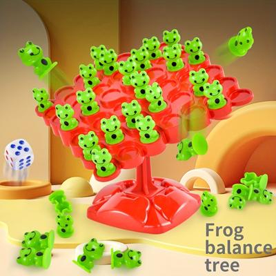 Frog Balance Tree Board Game, Math Stacking Concentration Training Game Toy, Party Interactive Game Toy