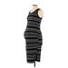 Liz Lange Maternity for Target Casual Dress - Midi Scoop Neck Sleeveless: Black Stripes Dresses - Women's Size Small