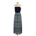 Anthropologie Casual Dress - Maxi: Blue Aztec or Tribal Print Dresses - Women's Size Small