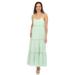 White Mark Women's Scoop Neck Tiered Maxi Dress - Green