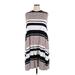 Ann Taylor LOFT Casual Dress - Midi: White Stripes Dresses - Women's Size 20 Plus