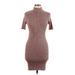 Forever 21 Casual Dress - Sweater Dress: Brown Marled Dresses - Women's Size Large