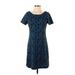 Tracy Reese Casual Dress - Shift: Blue Jacquard Dresses - Women's Size 4