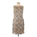 Calvin Klein Casual Dress: Tan Paisley Dresses - Women's Size 12