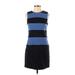 Theory Casual Dress - Shift Crew Neck Sleeveless: Blue Stripes Dresses - Women's Size 4