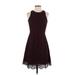 Ann Taylor Cocktail Dress - A-Line: Burgundy Dresses - New - Women's Size 4 Petite