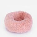 donut cuddler calming bed, ultra soft plush dog cat deep sleeping bed winter warm round fluffy pet nest(green,s)