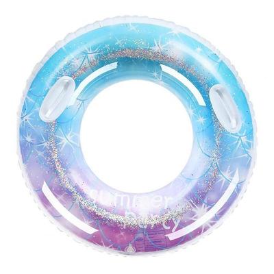 Pool Floats Adults Float Glitter Starry Sky Pattern Swimming Ring with Handle Strong Buoyancy Inflatable Pool Tube Water Fun Toy for Swim