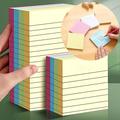 200 Sheets/Pack Self Adhesive Sticky Notes Horizontal Line Simple Notepad Blue Pink Yellow Kawaii Design Stickers Memo Paper Pad