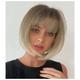 Short Bob Wig with Bangs Heat Resistant Synthetic Straight Wigs for Women Cute Dark Ash Blonde blended with Blonde 10 inches Light Brown Black Brown Light Blonde Blonde