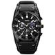 SKMEI Hommes Montres à quartz Extérieur Mode Décontractée Montre Bracelet Affichage des phases de lune Lumineux Chronomètre Calendrier Cuir Suivre