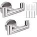 Bathroom Towel Hook-Stainless Steel Bathrobe Towel Hooks Heavy Duty Double Brushed Nickel Towel Hook Bathrobe Hook Bathroom Kitchen Garage Hotel Wall Mounted 2 Pack