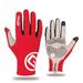 Cycling Gloves for Men Or Women Breathable Full Finger Gel Padded Bicycle Gloves-Red(L)
