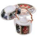 1 set of Doll House Teaware Ceramic Miniature Teapot Set Miniature Tea Bowl Saucer Set