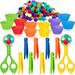 142 Pieces Fine Motor YPF5 Skills Handy Scooper Set Filler Includes 12 Sorting Bowls 8 Tweezers 2 Scissors Clips 120 Plush Balls for Early Education and Sorting Counting Training Development