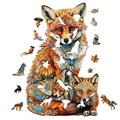 Woodemon Wooden Puzzles for YPF5 Adults Kids (M-190pcs-12.8 * 8.3in) Wooden Jigsaw Puzzles Unique Shape Animal Wooden Puzzle Wood Puzzles Adults Christmas Xmas Birthday Gifts Game