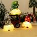 New Shiny Christmas Scene Dress Up Accessories with Lights Sitting Knitted Forest Doll Ornament - Lighted Forest Figurine in Three Colors Pack of 3