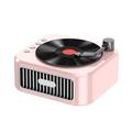 Chiccall Bluetooth 5.3 Magnetic Tape Rotatable Surround Sound Effect Retro Small Wireless Record Player Ornament Desktop Bluetooth Small Speaker Bluetooth Speaker Pink