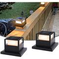 Viewsun Post Lights YPF5 2 Pack Outdoor Garden Powered Fence Post Cap Lights with SMD LEDs Waterproof Light Decorative for Fence Deck or Patio Decor Fits 4x4 5x5 or 6x6 Wooden Posts