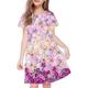 kinderkleidung Mädchen Kleid Graphic Blumen Kurzarm Outdoor Casual Modisch Kuschelig Täglich Polyester Übers Knie Casual kleid A Linie Kleid Sommerkleid Sommer Frühling 3-12 Jahre Mehrfarbig Schwarz