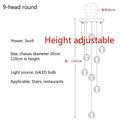 Modern Crystal Glass Ball LED Pendant Lights Fixtures Multiple Staircase Lamps Bar Hanging Lamp For Hotel Villa Duplex Apartment