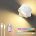 DYY UP&Down Light Source LED Wall Sconce 19 Colors Dimmable Wall Mounted Lamp with Rechargeable Battery Operated USB RGB Ambient Light Touch&Remote Control Cordless Wall Light for Bedroom