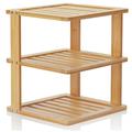 BERYLAND Bamboo Corner Shelf YPF5 - 3 Tier 10 x 10 inch and 11.5 inches high. Kitchen Cabinet Organizer - Pantry Organization and Storage - Bathroom Countertop Shelves