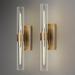 Brass Wall Sconces Set Of Two 2-Light Dimmable Gold Sconces Wall Lighting 22.8 inches Bathroom Sconces Over Mirror With Tube Glass Vanity Lighting Wall Lamp Wall Lights For Living Room Hallway