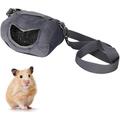 Small Pet Carrier Bag Gray Flannelette Portable Breathable Pet Hamster Carrier Outgoing Bag for Small Pets Animal