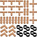 JOYPRO Drip Irrigation Fittings YPF5 Kit for 1/2 inch Tube (0.600â€�ID) 38 Pieces Drip Irrigation Parts 1/2 Drip Line Connectors - 14 Couplings 9 Tees 6 Elbows 6 End Caps 3 Cross Connectors