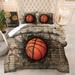 3D Sports Fire Basketball Bedding Set for Teen Boys Duvet Cover Sets with Pillowcases Twin Full Queen King Size 3PCS 1 Duvet Cover+2 Pillow shams