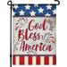 4th of July Garden Flag- 12.5 X 18 inch Double-Sided Printing God Bless America Banner- Memorial Day Outdoor Decor for House Porch Lawn Patio Yard - Suits Standard Stands
