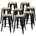 xrboomlife 26 Inches Metal Stools Set of 8 Counter Height Barstool Stackable Kitchen Stools Indoor/Outdoor Patio Backless Chair 330 lbs Capacity
