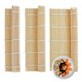 3 Sheets Sushi Mat 9.5x9.5 Inch Natural Bamboo Sushi Rolling Mat Sushi Roller Sheets for Home Professional Sushi Making