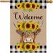 28x40 Inch Double Sided YPF5 Garden Flag - Welcome Summer Garden Flag - Seasonal Large Outdoor Yard Flags of Burlap - Outside Garden Yard Decorations - Welcome Flower Summer Outdoors Flag